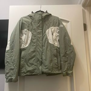 The North Face olive green jacket